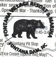 Passport stamp for the Pit Stop at Fontana Dam.