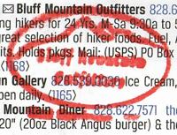 Passport stamp for Bluff Mountain Outfitters.